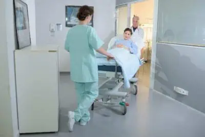 stretcher bed in hospital
