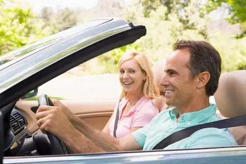 Husband driving for her wife