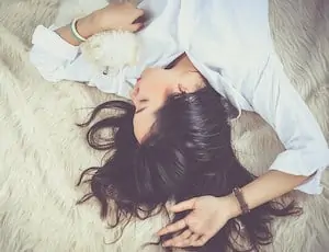 girl resting in bed