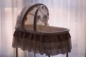 Baby bassinet in a room