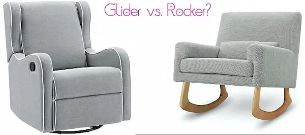 Nursery Glider vs Rocker compare