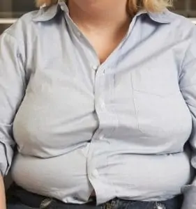overweight woman sitting
