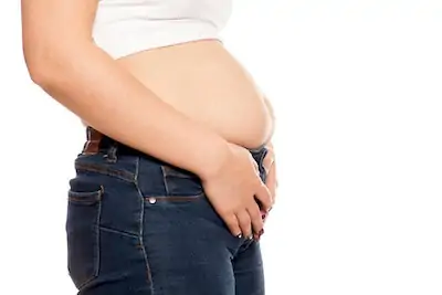 woman having a bloated belly