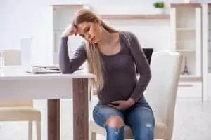 Pregnant woman having labor pain
