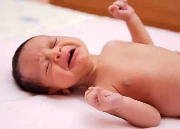 newborn baby crying and shouting