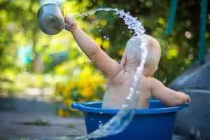 child before bath