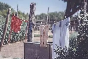 clothes hanging for sun dry