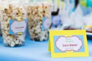 baby shower and popcorn