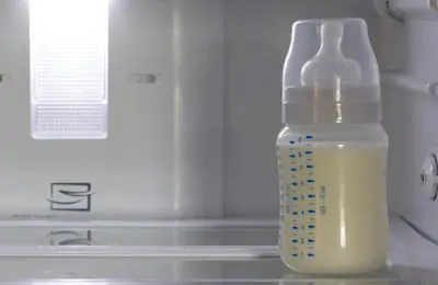 Breast milk stored in the refrigerator