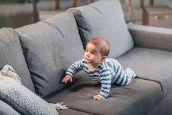 baby boy on sofa