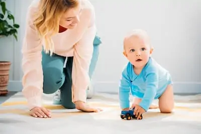 crawling on carpet at home