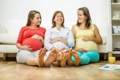3 pregnant women having a fun