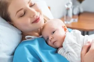 baby on mom’s chest