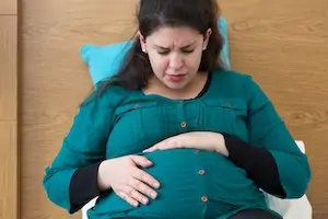 Young Expectant Mom Experiencing Practice Contractions