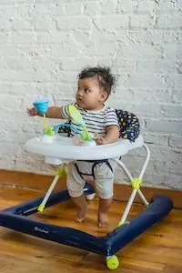 baby plays with toys