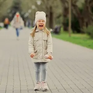 toddler crying hard at park