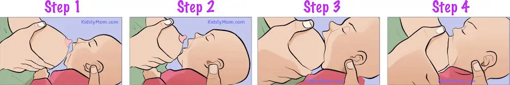 step by step how to do deep latch by Kidslymom.com