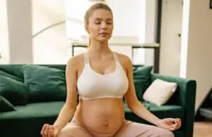 calm and relaxed pregnant woman
