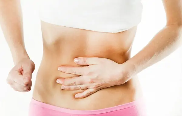 woman in stomach pain