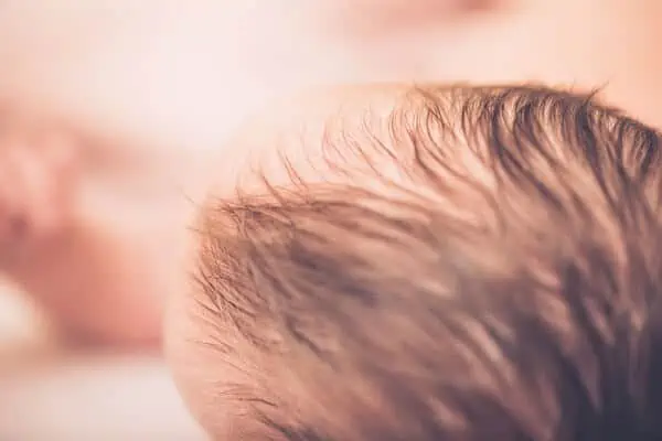 newborn dark hair