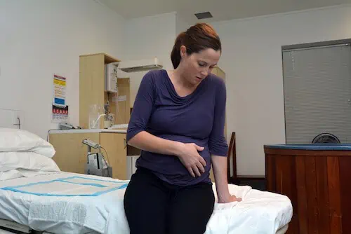 pregnant woman is about to go into labor